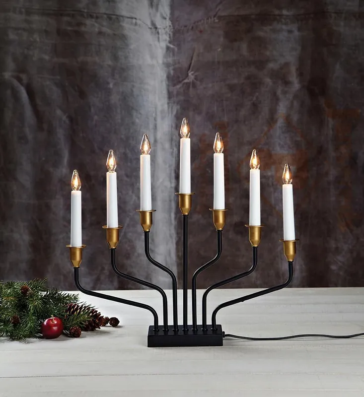 Candelabru electric Markslojd 703578 alb negru metal 7 becuri 39x41 cm Cumpără acum