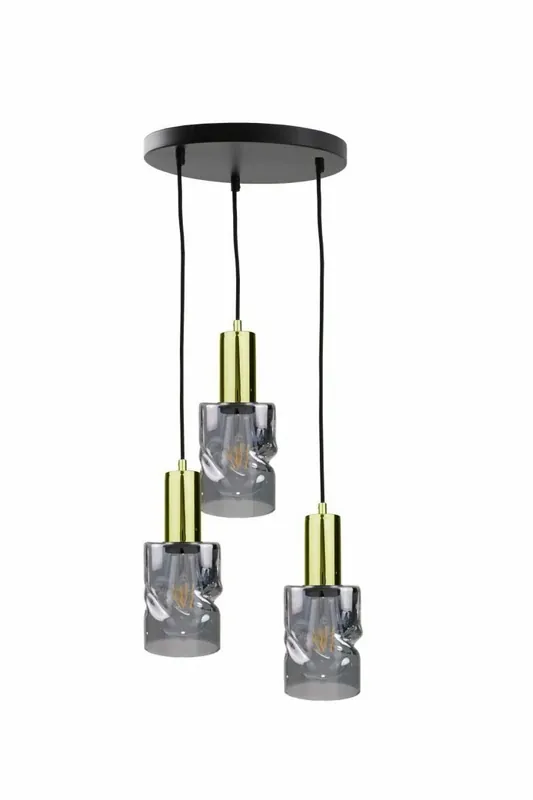 Lichidare de stoc Lampa suspendata 3xE27 CROSS BLACK / GOLD