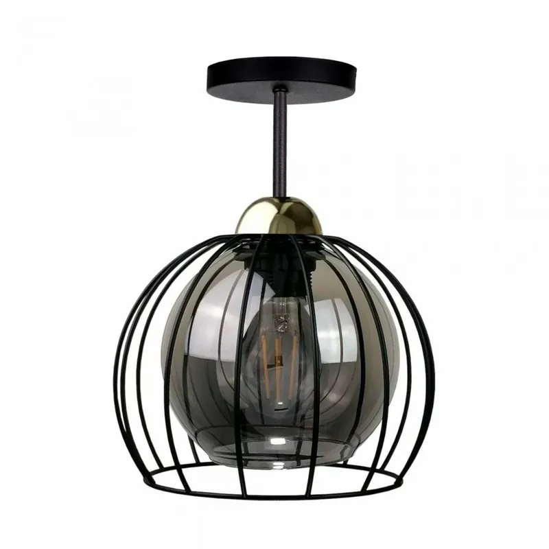 Plafoniera 2xE27 SOLO BLACK / GOLD Reducere de preț