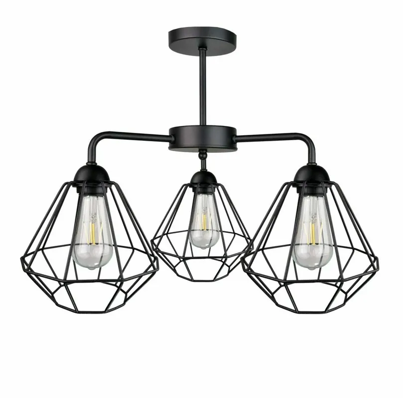 Livrare rapidă Plafoniera 3xE27 FOSKAL BLACK