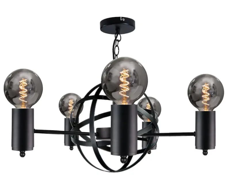 Candelabru 5xE27 SOLAR II NEGRU Plată securizată