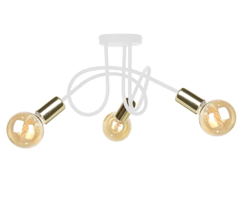 Cumpără online Plafoniera 3xE27 RUMBA WHITE / GOLD