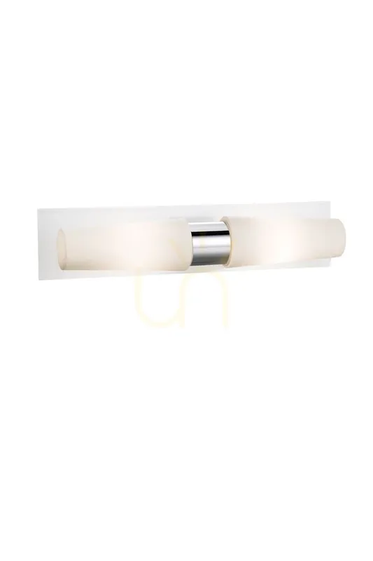 Aplica perete baie Markslojd BRASTAD 107615 alba crom 2x40W IP44 40 cm Plată securizată