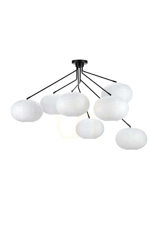 Reducere de preț Plafonieră Markslojd GALAXY 7L negru/alb metal hârtie 126 cm 108216