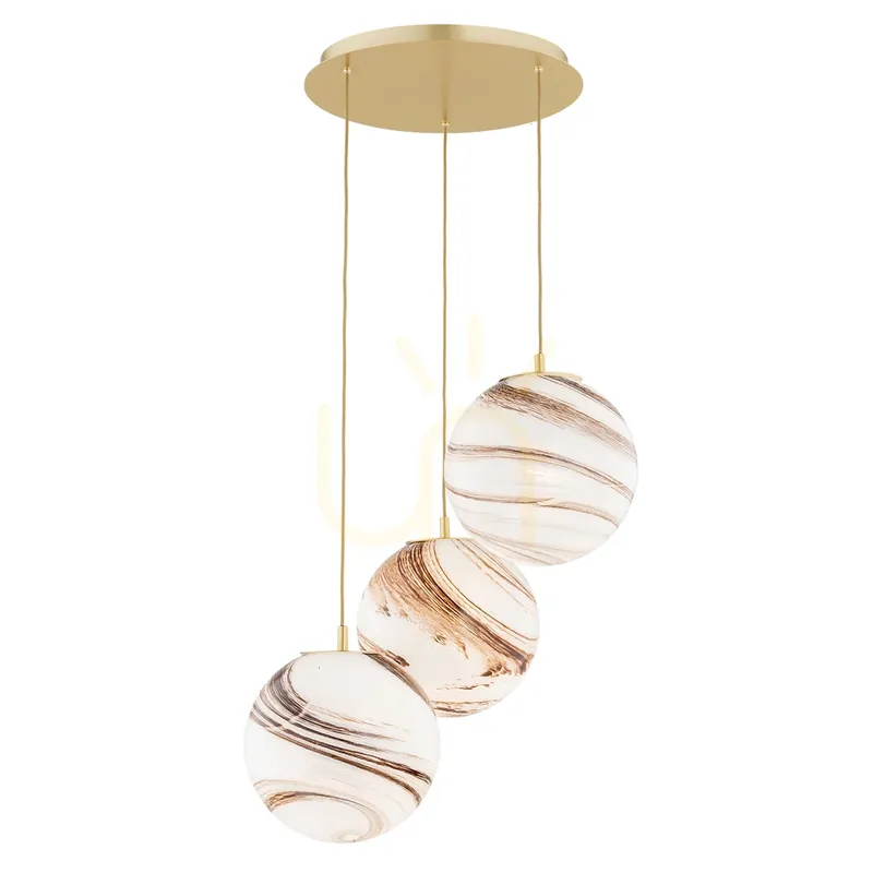 Expediere rapidă Lampă suspendată ARGON ARUBA alb-bronz sticlă 3xE27 6299