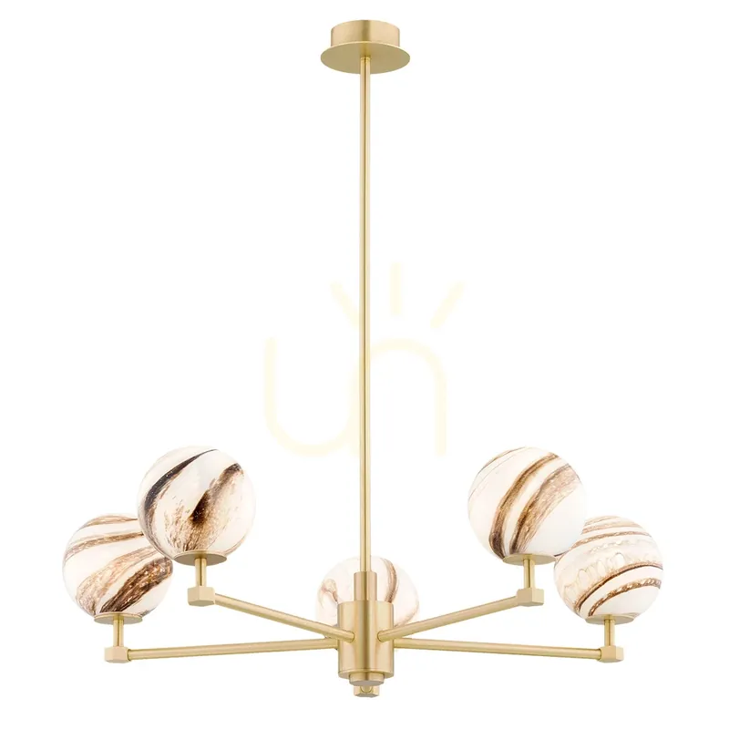 Livrare rapidă Candelabru ARGON ARUBA alb-bronz 5xE14 sticlă alamă 2179