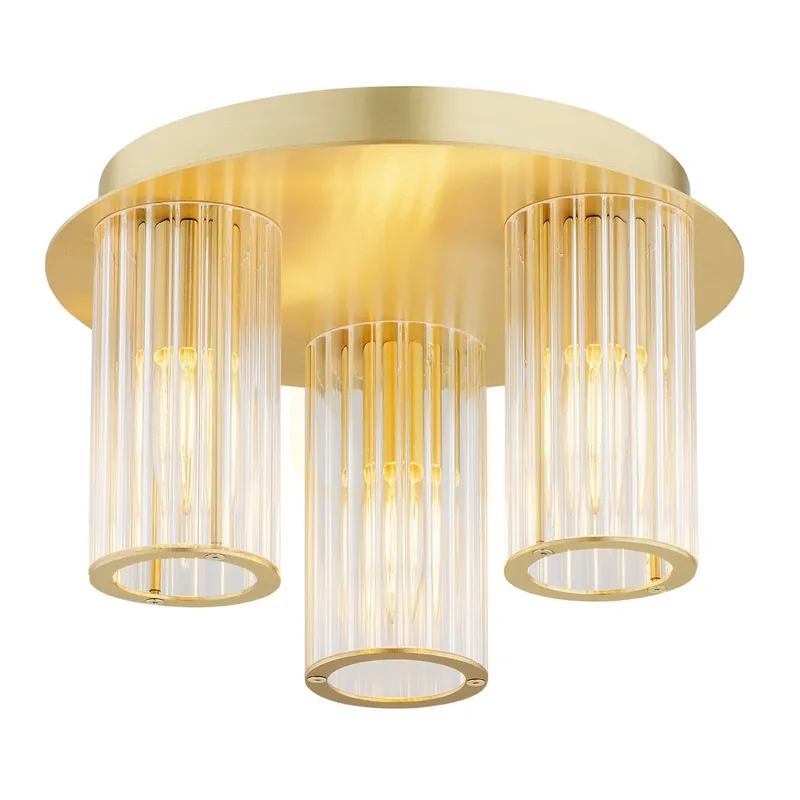 Preț promoțional Plafon ARGON Hampton transparent alamă periat 300 mm 3xE14 6304