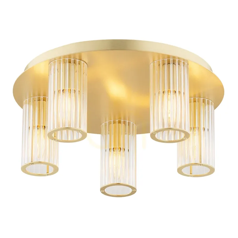 Plafon Argon Hampton transparent alamă periat 5xE14 2178 Plată securizată