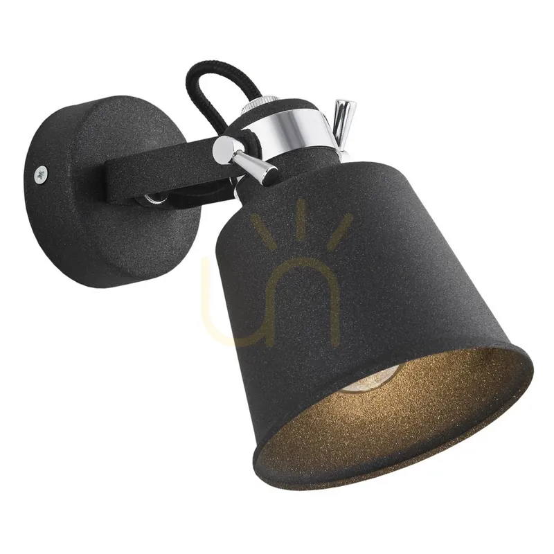Lampă de perete ARGON KONGO negru E27 IP20 SKU 3175 Expediere rapidă