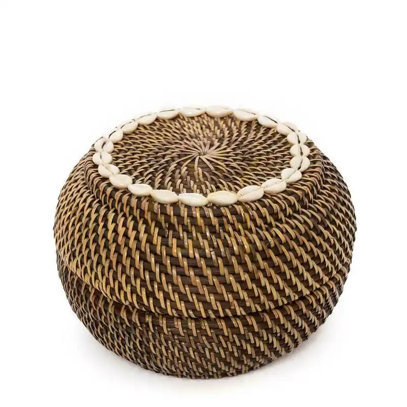 Coș răchită BAZAR BIZAR Colonial Collection rattan maro natural M Plată securizată