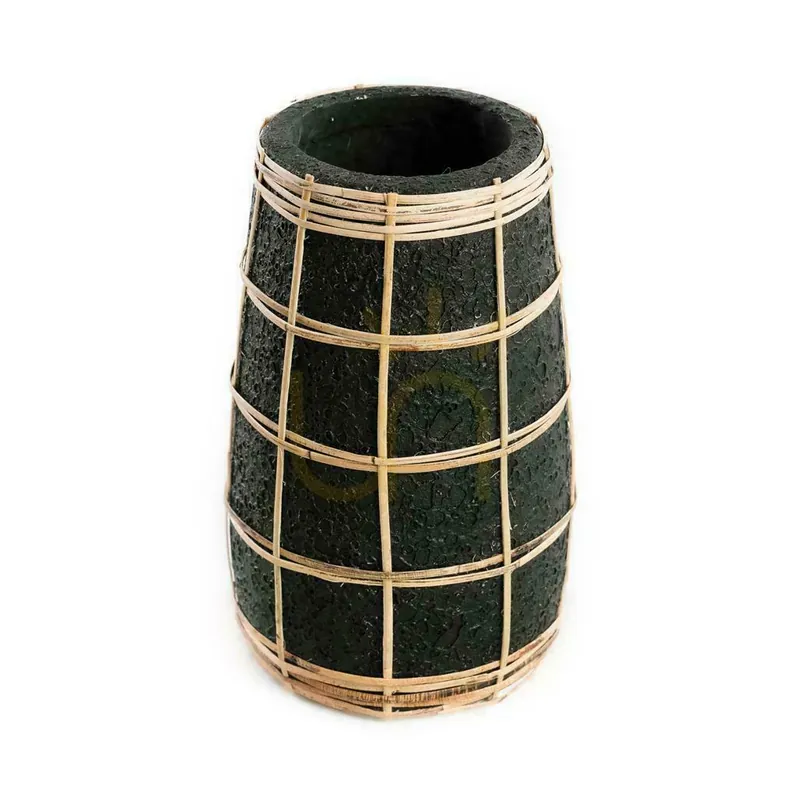 Cel mai vândut Vază BAZAR BIZAR Terracotta Collection Negru Natural S Teracotă Rattan
