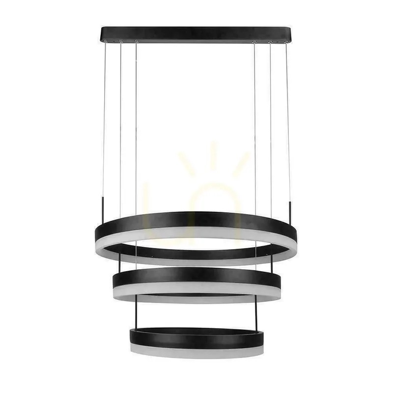 V-TAC 82W lumina moale candelabru pandantiv LED Luminaire Dimmable negru VT-82-3 3000K 6500lm 3 ani garanție Reducere extra