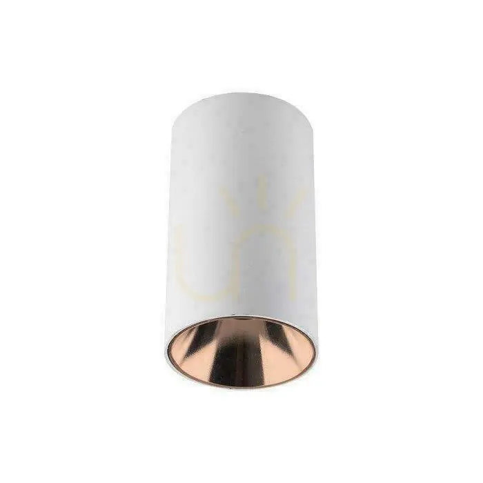 V-TAC GU10 Corp de iluminat pentru tavan Tub rotund montat pe suprafață Alb+Roșu auriu 80x140mm VT-882-R Garanție de 3 ani Calitate înaltă