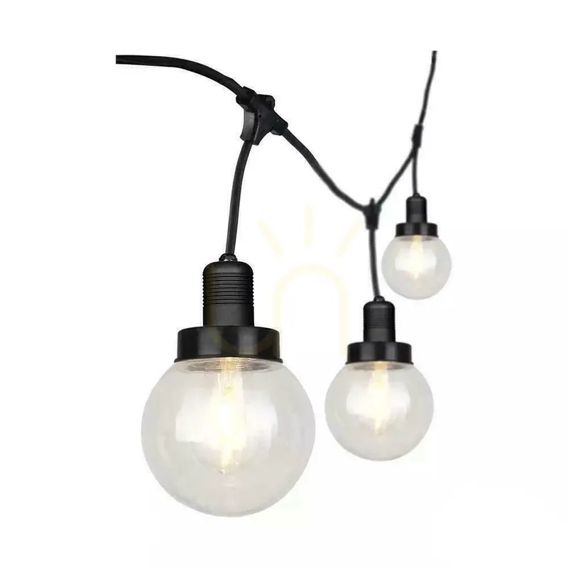 Bestseller Garden Garland 6xE27 3metri Negru MAT IP65 V-TAC VT-720S 5 ani garanție