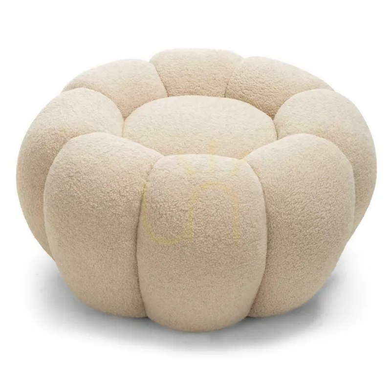 Pouf PERLE Beige Boucle Ofertă specială