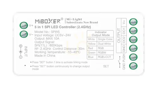 Calitate înaltă MiBoxer CONTROLLER 5-24V 10A RF SPI 5-in-1