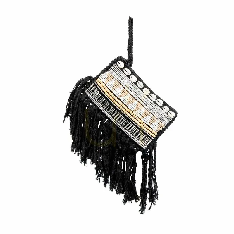Clutch Macrame Negru 20x15 cm Reduceri