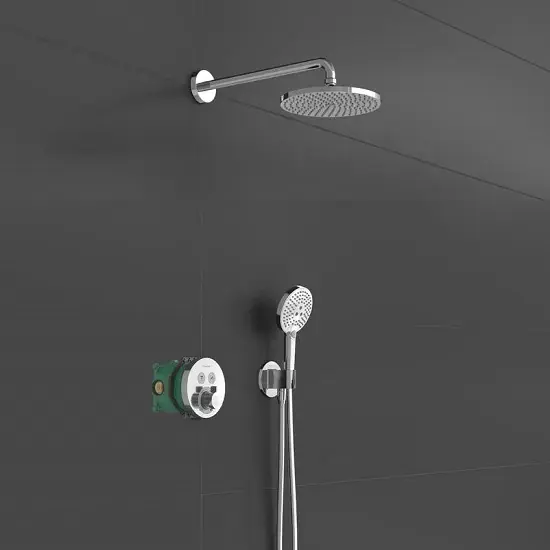 Sistem de dus cu baterie termostat incastrat, crom, Hansgrohe Raindance S 27951000 Cumpără online