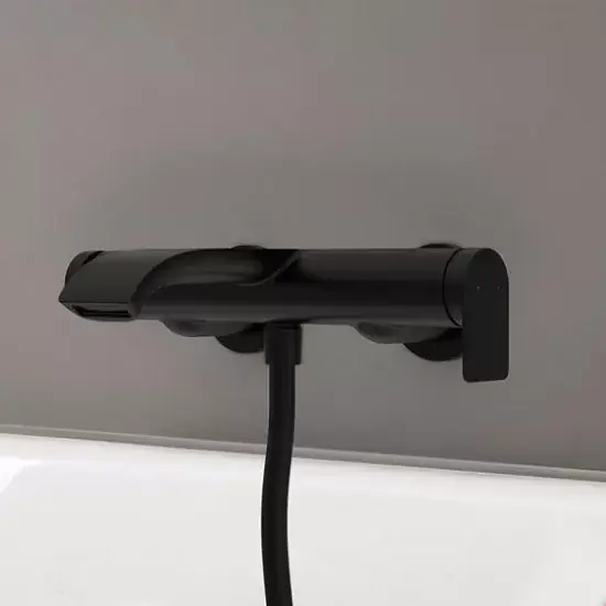 Baterie cada dus monocomanda, negru mat (matt black), Hansgrohe Vivenis 75420670 Plată securizată