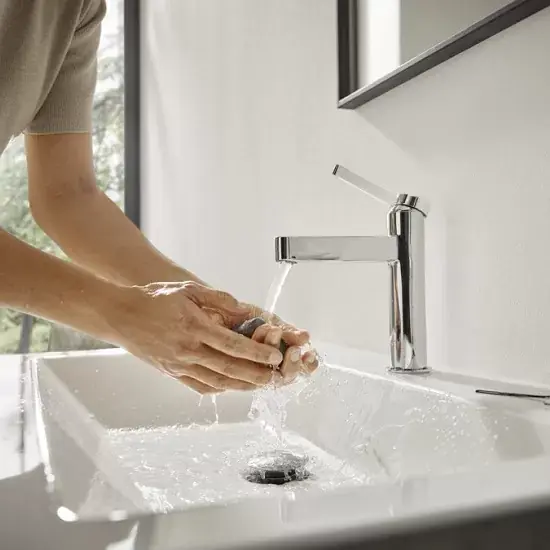 Vezi acum Baterie lavoar monocomanda 110 CoolStart, cu ventil push-open, crom, Hansgrohe Finoris 76024000