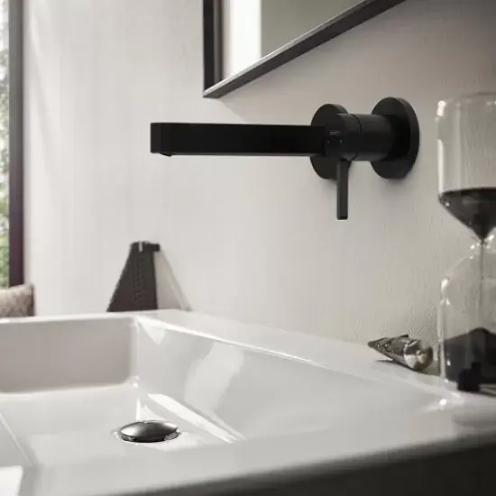 Baterie lavoar monocomanda, cu montaj incastrat, negru mat (matt black), Hansgrohe Finoris 76051670 Reducere