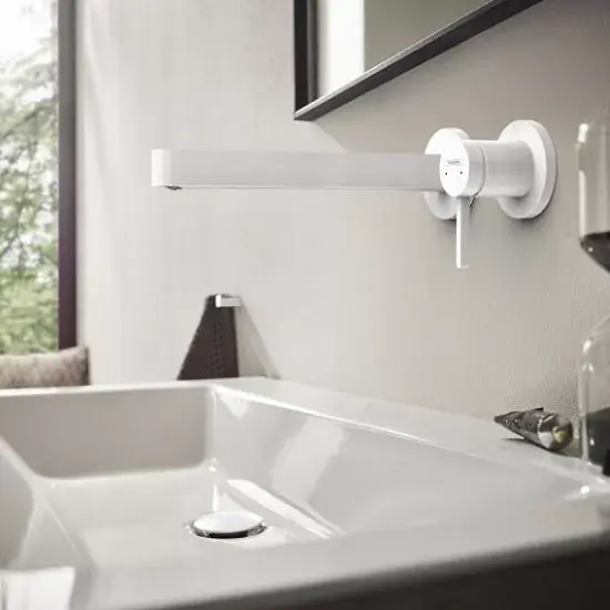 Cumpără acum Baterie lavoar monocomanda, cu montaj incastrat, alb mat (matt white), Hansgrohe Finoris 76050700