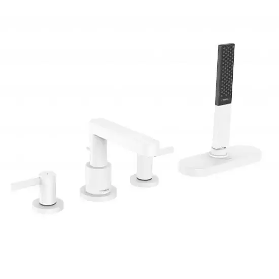 Baterie cada dus cu montaj pe cada, cu 4 orificii, alb mat (matt white), Hansgrohe Finoris 76444700 Discount