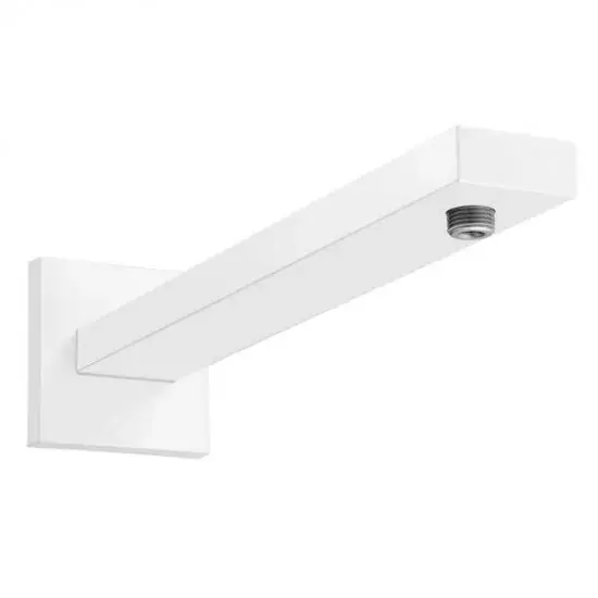 Cumpără acum Brat de dus patrat, cu montaj pe perete 390 mm, alb mat (matt white), Hansgrohe 27694700