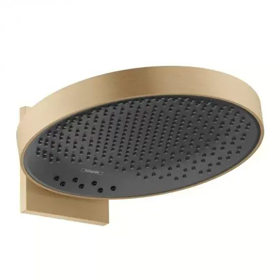 Set para de dus fixa 360 1 jet, cu racord de perete, bronz satinat (brushed bronze), Hansgrohe Rainfinity 26230140 Livrare rapidă