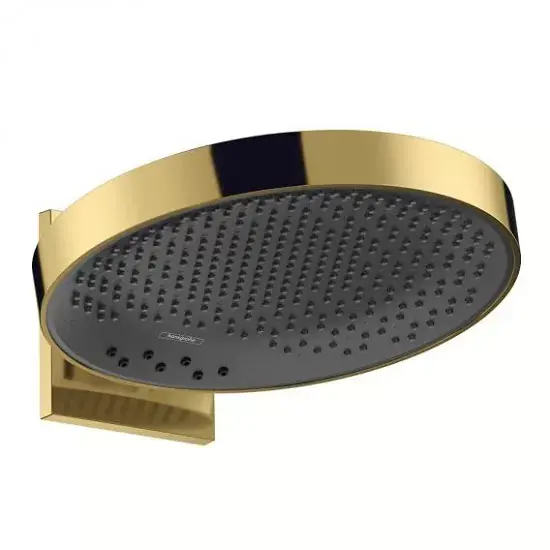 Chilipir Set para de dus fixa 360 1 jet, cu racord de perete, auriu lucios (polished gold optic), Hansgrohe Rainfinity 26230990