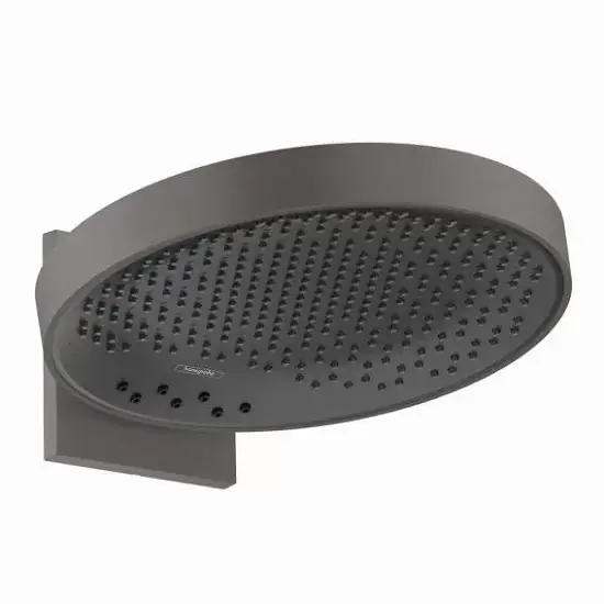 Set para de dus fixa 360 3 jet, cu racord de perete, antracit satinat (brushed black crom), Hansgrohe Rainfinity 26234340 Reducere