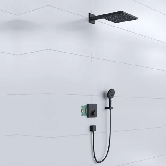 Sistem de dus pentru montaj incastrat, cu baterie termostat ShowerSelect, Hansgrohe Raindance E 27939670 Noutate