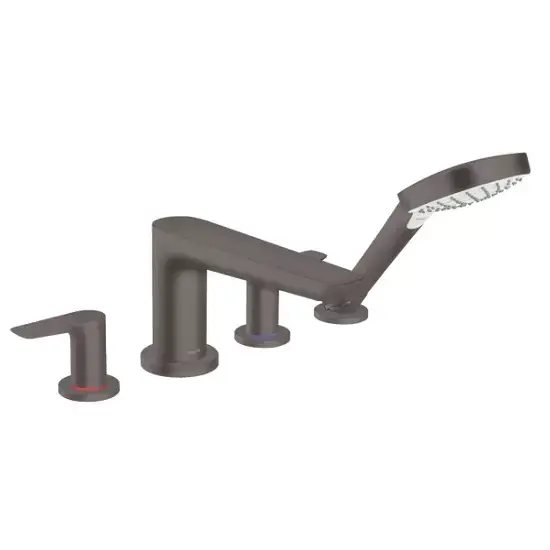 Baterie cada dus cu 4 orificii, montaj pe cada, antracit satinat (brushed black crom), Hansgrohe Talis E 71748340 Livrare expres