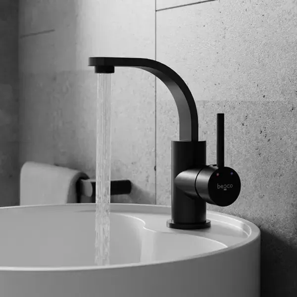 Comandă acum Baterie lavoar monocomanda, fara ventil, negru mat, Besco Decco II BU-DII-CZ