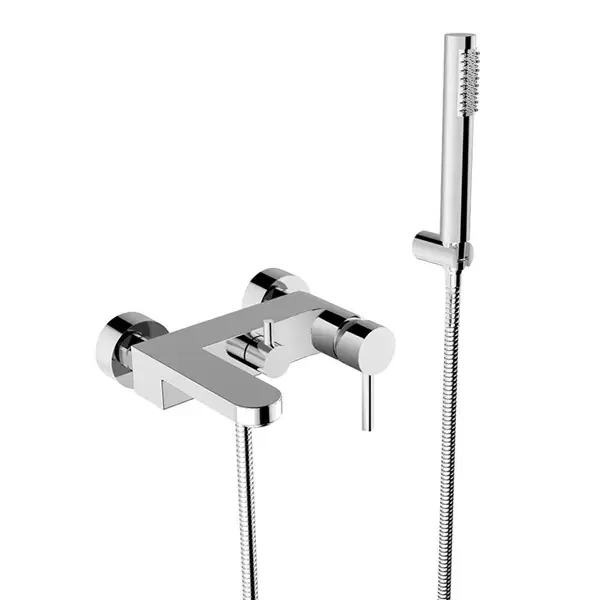 Doar azi Baterie cada dus monocomanda, cu set de dus inclus, crom lucios, Besco Decco BW-DS-CH