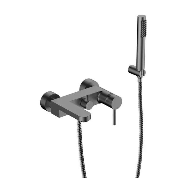 Baterie cada dus monocomanda, cu set de dus inclus, grafit periat, Besco Decco BW-DS-GR Super ofertă