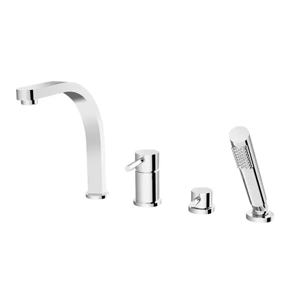 Baterie cada dus monocomanda, cu set de dus, montaj pe cada, crom lucios, Besco Decco BW-D4-CH Bestseller