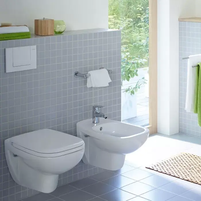 Vas WC suspendat, cu fixare la vedere, cu capac normal, alb, Duravit D-Code 25350900000+ 0067310000 Mai ieftin
