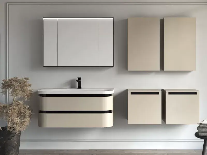 Dulap mediu suspendat, 45 cm, beige mat, KolpaSan Vittoria 547120 Cumpărături sigure