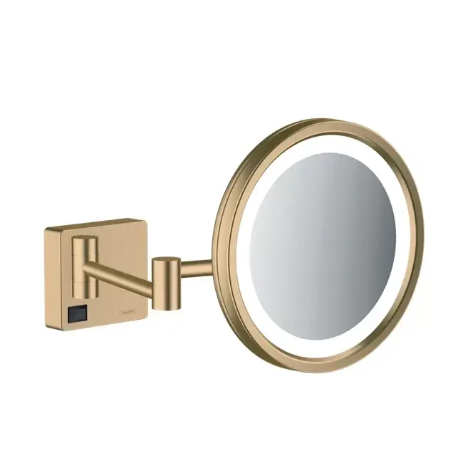 Preț mic Oglinda cosmetica 3X, iluminare LED , bronz satinat (brushed bronze), Hansgrohe AddStoris 41790140