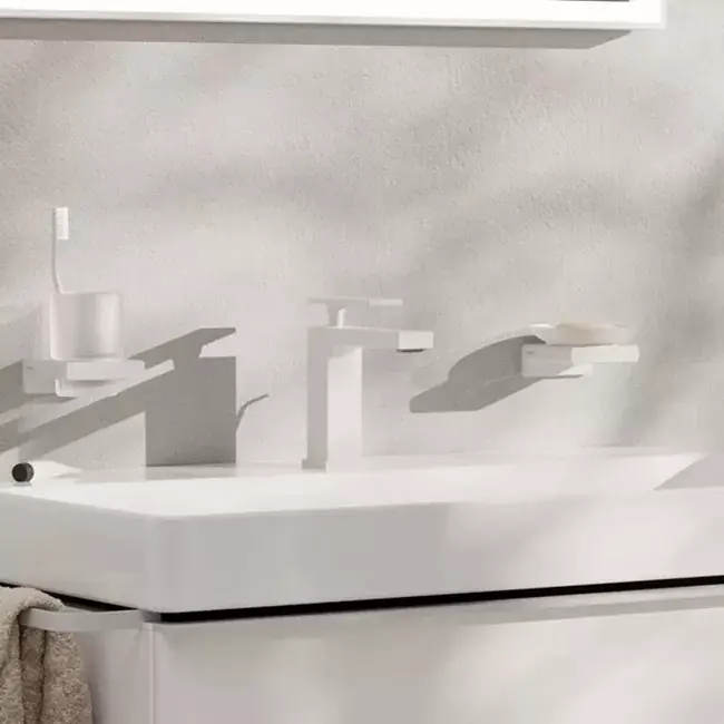 Baterie lavoar monocomanda 110, EcoSmart+, cu ventil pop-up, alb mat (matt white), Hansgrohe Tecturis E 73010700 Reduceri