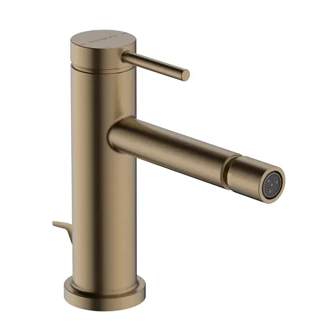 Baterie de bideu monocomanda, cu ventil pop-up, bronz satinat (brushed bronze), Hansgrohe Tecturis S 73201140 Promoție