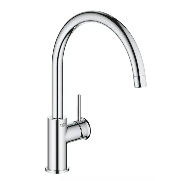 Baterie de bucatarie monocomanda, cu pipa inalta, tip C, crom, Grohe Start Classic 31553001 Reducere specială