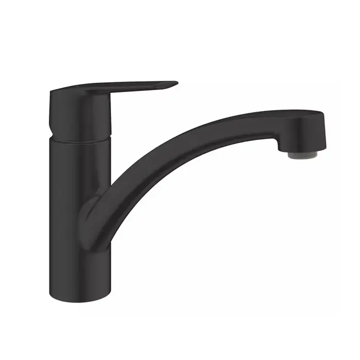 Baterie de bucatarie monocomanda, cu pipa joasa, tip L, negru mat (matt black), Grohe Start 324412432 Cel mai bun preț