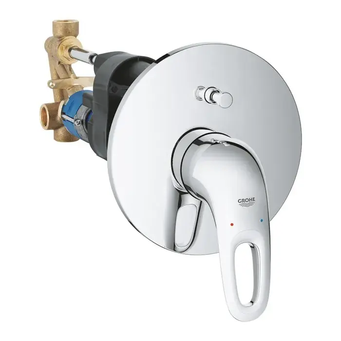 Baterie cada dus monocomanda, cu corp incastrata, crom, Grohe EuroStyle 33637003 Retur ușor