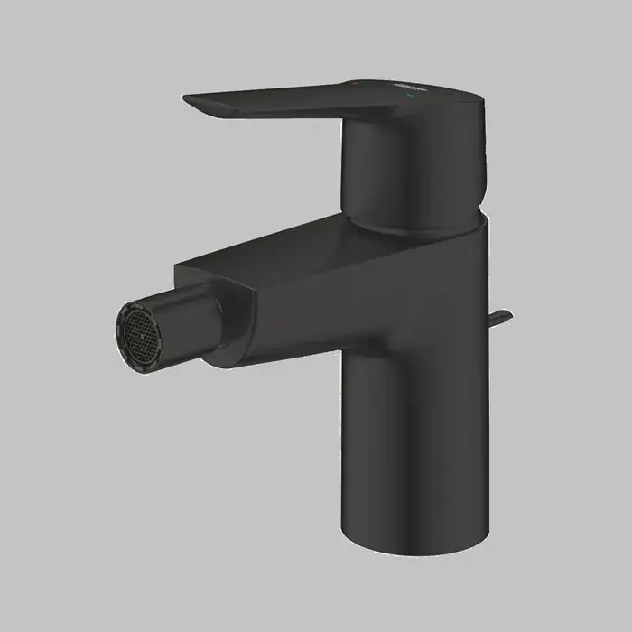 Baterie bideu monocomanda, marimea S, cu ventil pop-up, negru mat, Grohe Start 32560002 Popular