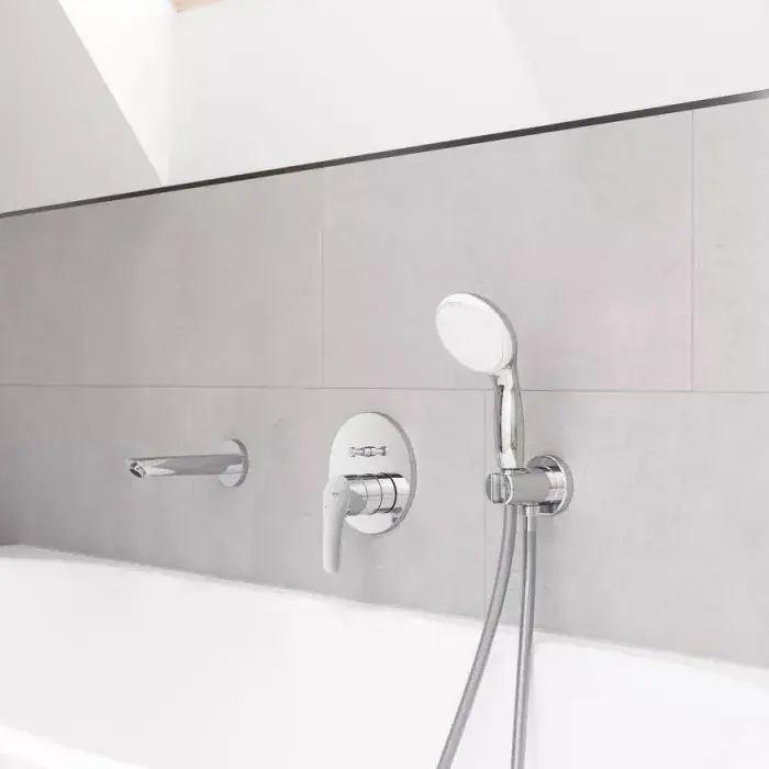 Baterie cada dus incastrata, cu set de dus si pipa umplere cada, crom lucios, Grohe Eurosmart 33305003 set 1 Disponibil imediat