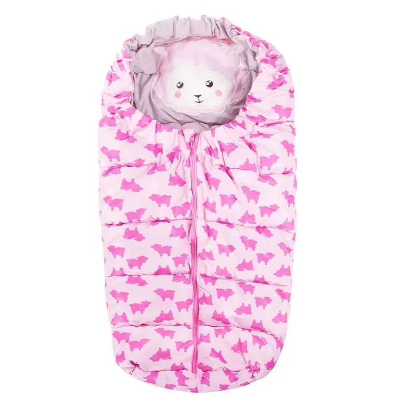 Sac iarna pentru carucior model universal, 80x45cm, roz Ultima șansă