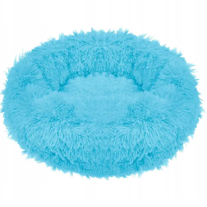 Reducere extra Pat Sersimo pentru caini si pisici, cu husa detasabila, albastru deschis, diametru 60cm