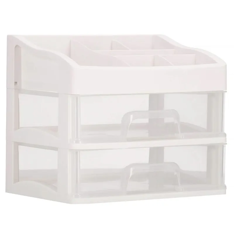 (DL) Organizator cutie depozitare pentru produse cosmetice, bijuterii cu 2 sertare si 6 compartimente Chilipir